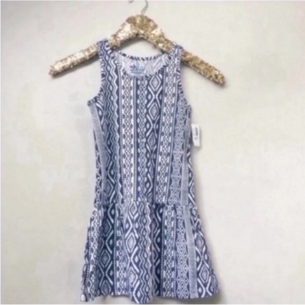 Kids Navy & White Sleeveless Sundress